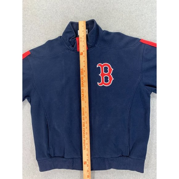 Boston Red Sox Cotton Blend Full Zip‎ Dugout Baseball Jacket (Men's Medium) Blue - Picture 10 of 13